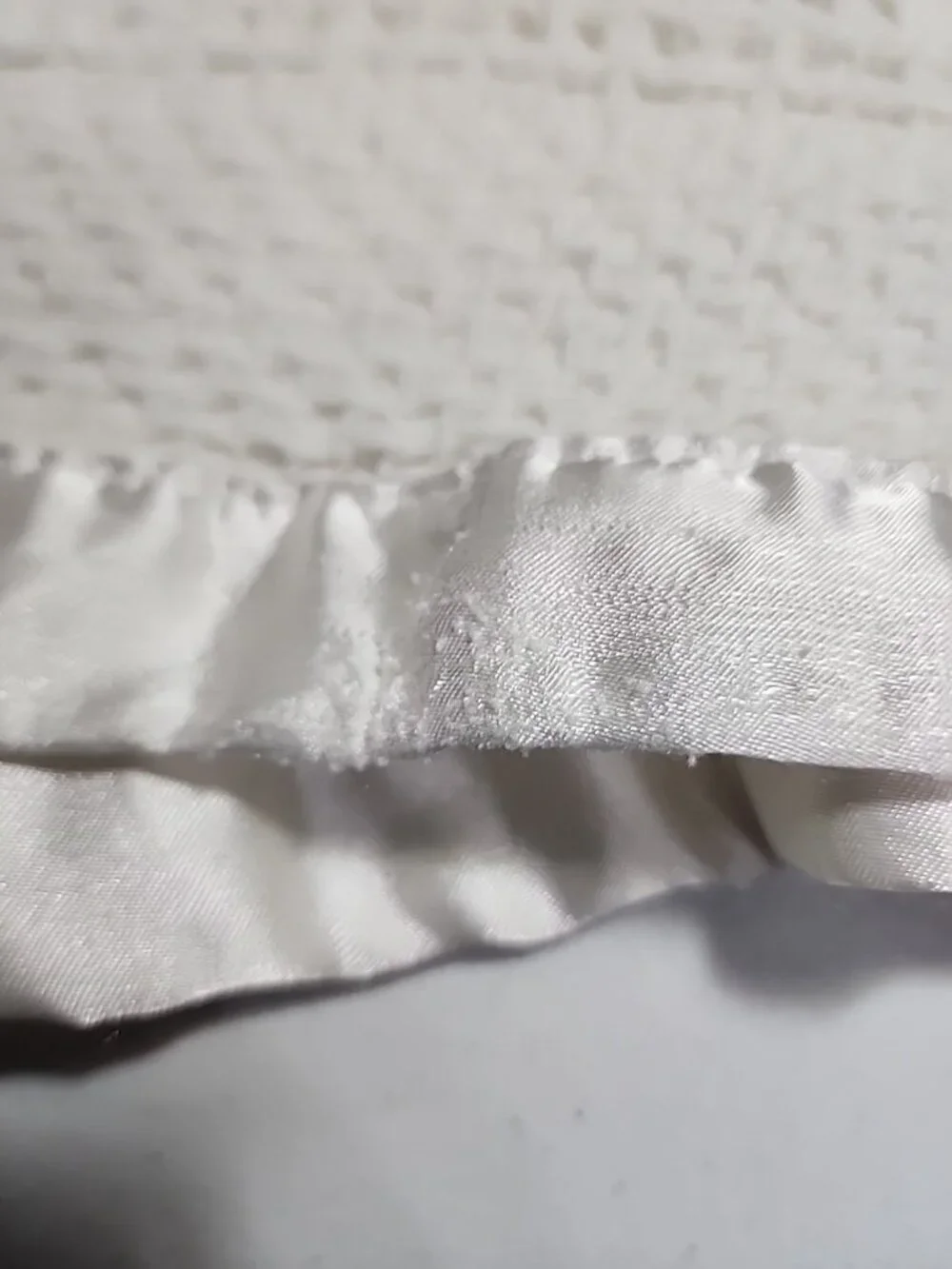 VTG Bless This‎ Child Angel Bear Baby Blanket White Woven Silky Edge Satin Trim